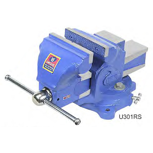 Swivel Base Unique Engineers Bench Vice - Color: Blue