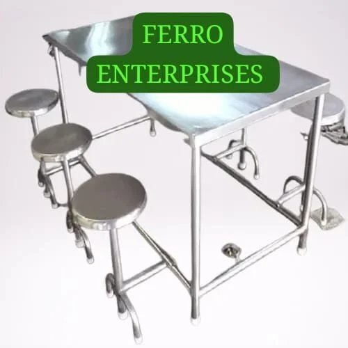 6 Seater Canteen Stainless Steel Dining Table - Application: Hotel