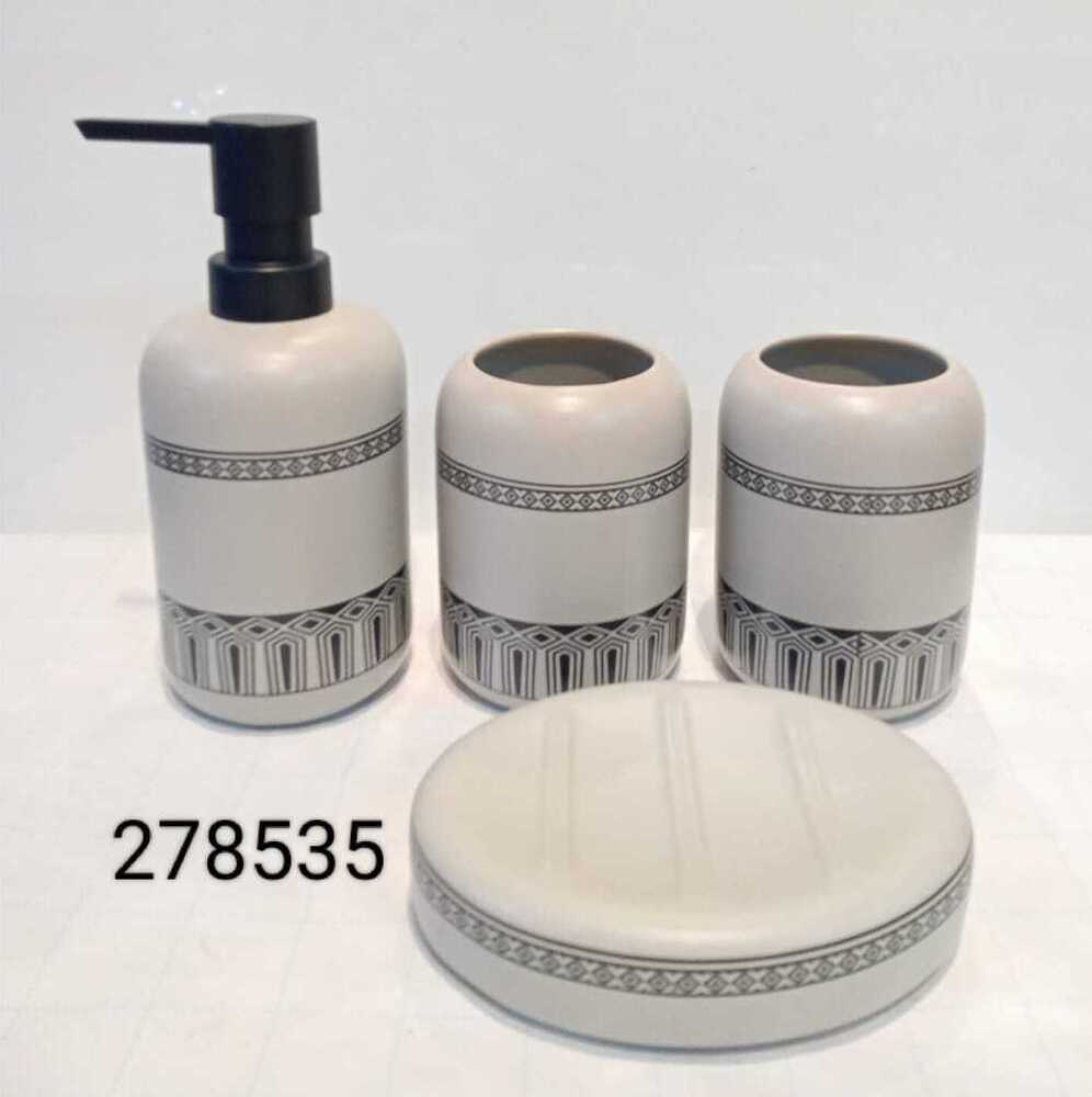 Bathroom Sets - Premium Quality Ceramic | Sleek Modern Design, Multiple Colors, 4-piece Accessory Set For Organized Bathroom Essentials