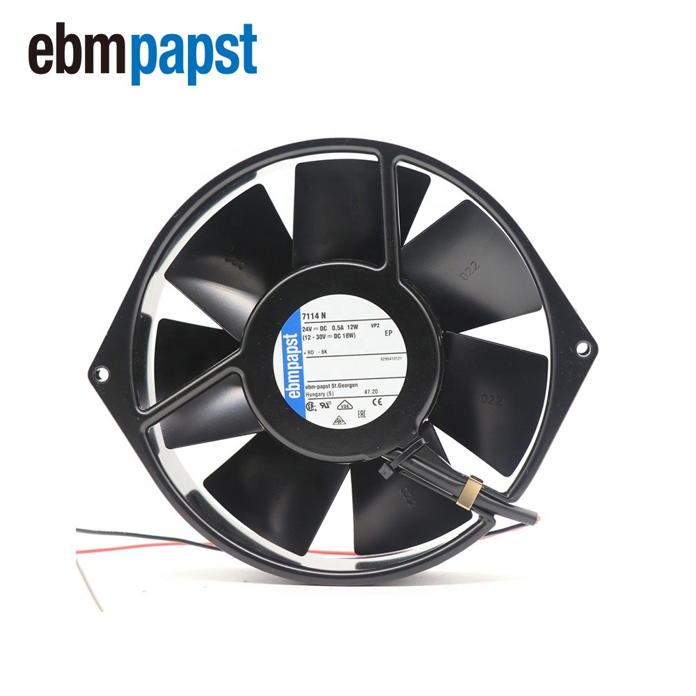 ebmpapst 7114N 7114NU 7114NH 150x38mm 24V DC 12W 308m3/h 2850rpm Ball Bearing ABB Inverter Axial Flow Cooling Fan