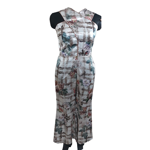 Ladies Flower Printed Jumpsuit - Color: Multicolor
