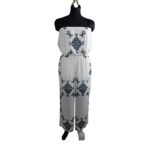 Off Shoulder Jumpsuit - Color: White