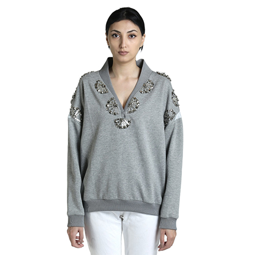 Ladies V Neck Sweatshirt