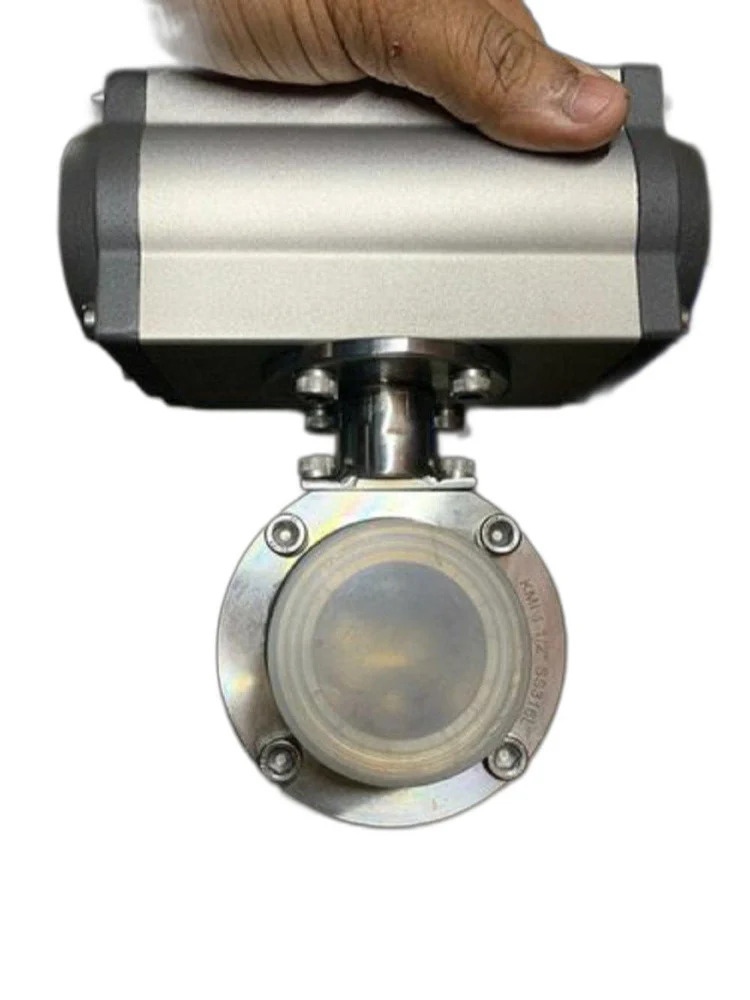 Tc End Butterfly Valve With Actuator - Color: Silver