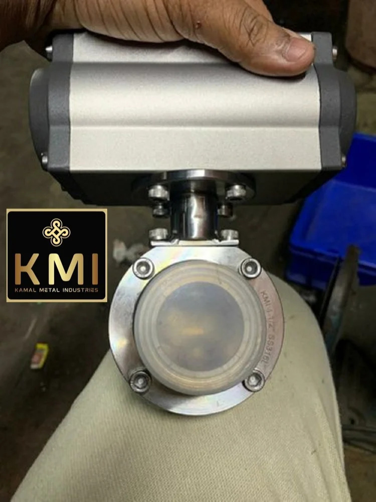 Tc End Butterfly Valve With Actuator - Color: Silver