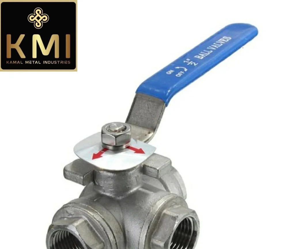 Ic 3 Way Threaded Ball Valve - Color: Silver