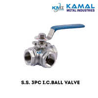 SS IC 3 Way Ball Valve Threaded