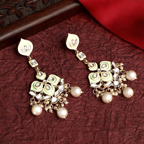 CJ100573 Stefan Meena Work Floral Green Earrings