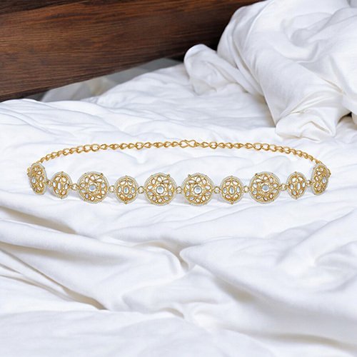 Stefan Circular Shaped Ethnic Sheeshphool SheeshPatti for Women