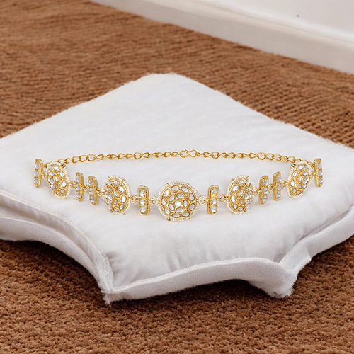 Stefan Gold Tone Floral Traditional Sheeshphool Sheesh Patti for Women