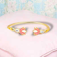 Stefan Light Gold Plated Meenakari Work Pink Bracelet Kada For Women - Color: Different Available