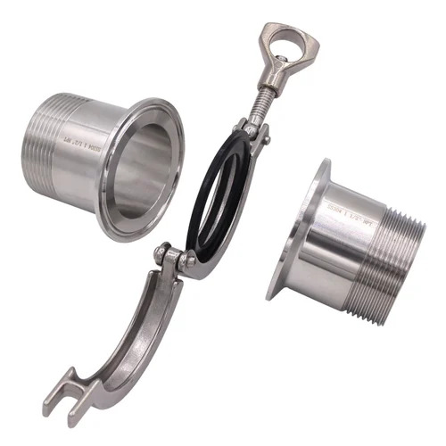 Tri Clover Clamp Fitting - Color: Silver