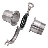 Tri Clover Clamp Fitting - Color: Silver