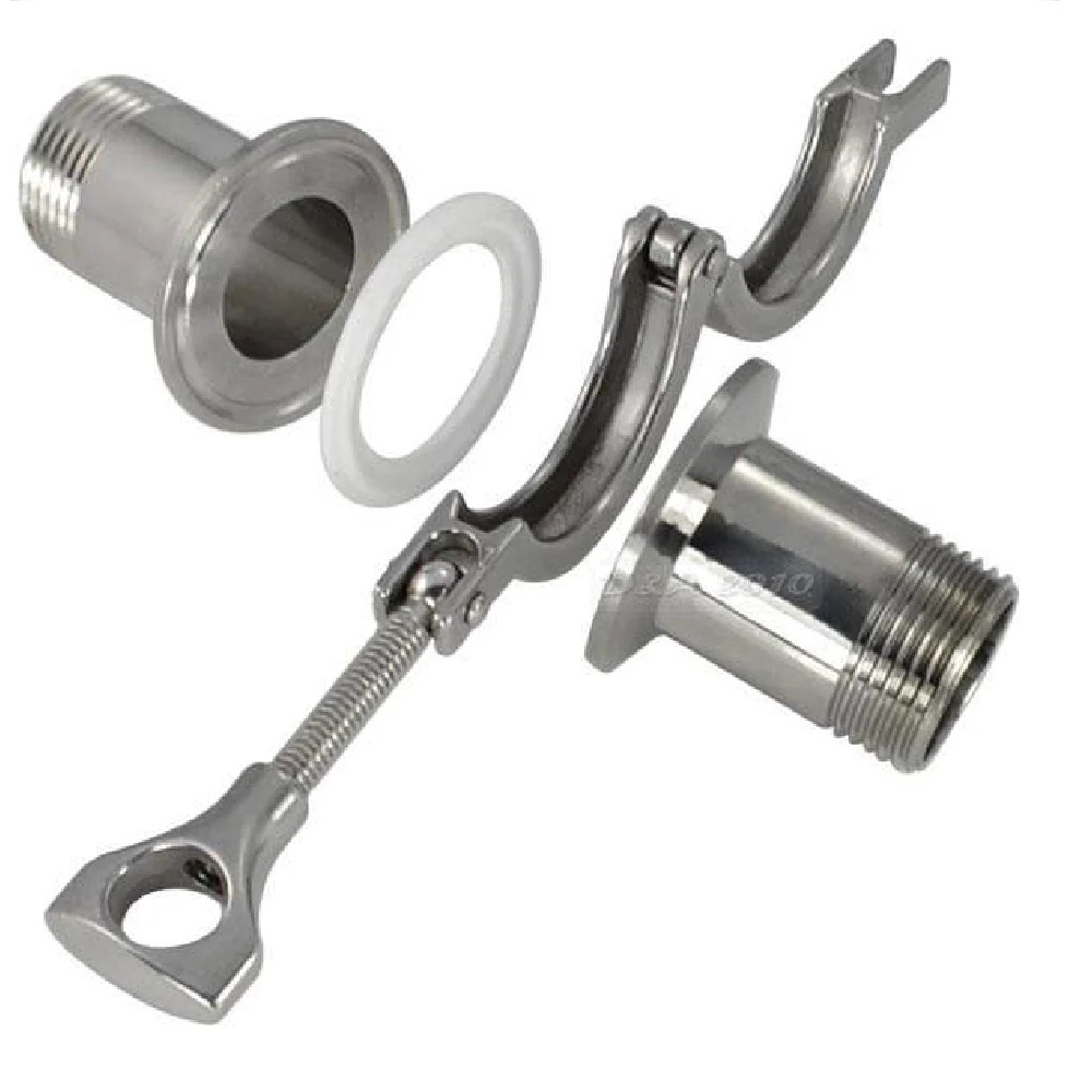 Tri Clover Clamp Fitting - Color: Silver