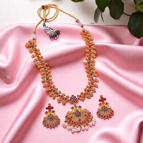 Cj100424 Stefan Long And Short Necklace With Dangler Earring - Color: Different Available