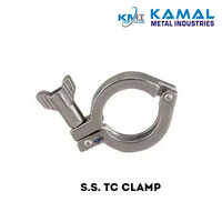Stainless Steel Tc Clamp - 304-grade Metal, Customizable Size, Shiny Silver Color - Round Shape For Pharmaceutical Industry Applications