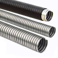 Flexible Metal Hose - 3 Inch Size, 1 Meter Length, Silver Metal, 25mm Outside Diameter | Rigid Design, Ideal For Industrial Fluid Transfer