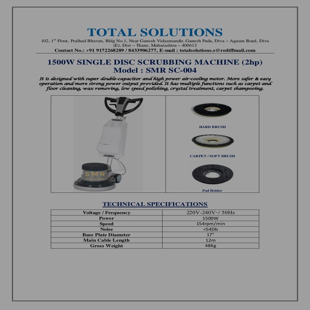 SMR SC-005 Single Disc Scrubber Machine