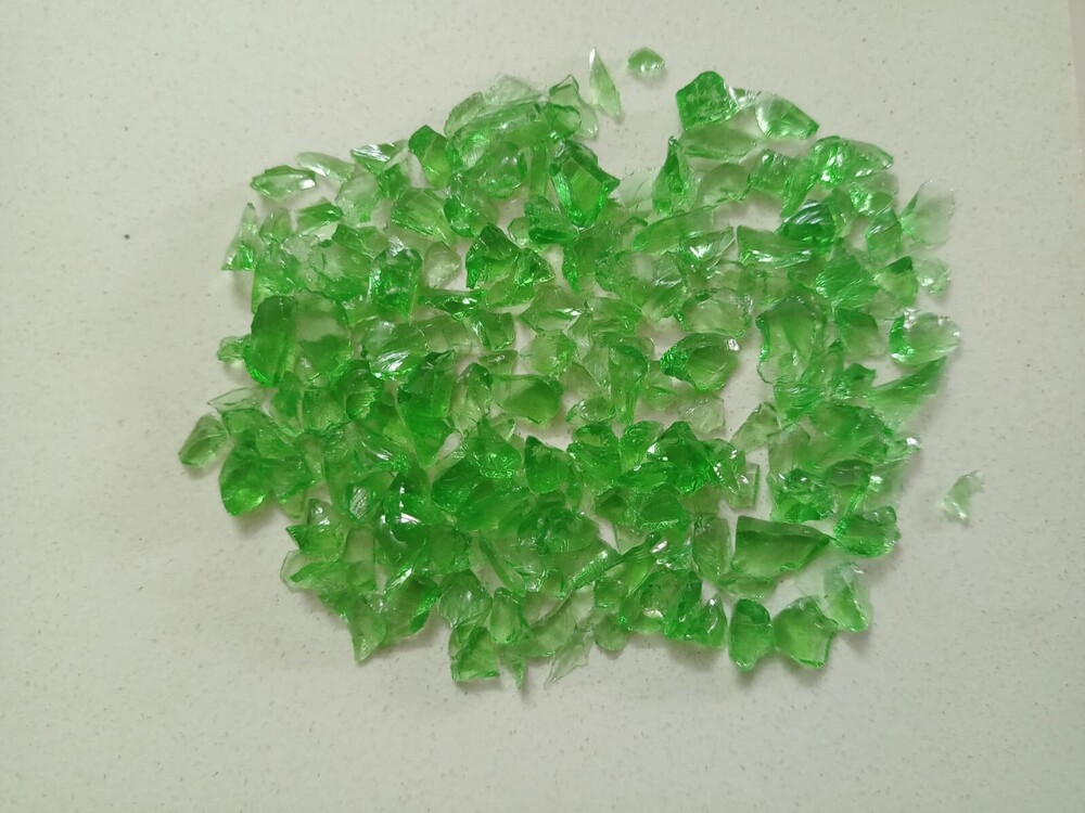 Crushed Glass Stone Chips For Terrazzo Flooring And Tile Making - Size: 3-6mm