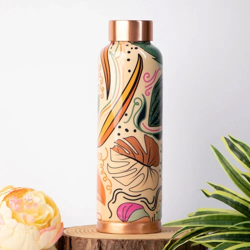 Designer Printed Copper Bottle - Capacity: 250 Milliliter (Ml)
