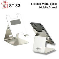 Flexible Metal Steel Mobile Stand For Tablets - Color: Silver
