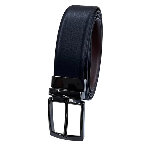 Leather Waist Belt With Twist Buckle - Color: Black
