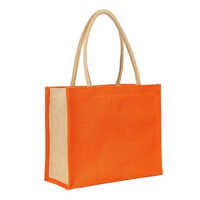 Plain Jute Grocery Bag - Color: Orange & Brown