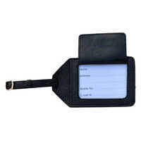 Black Genuine Leather Luggage Tag