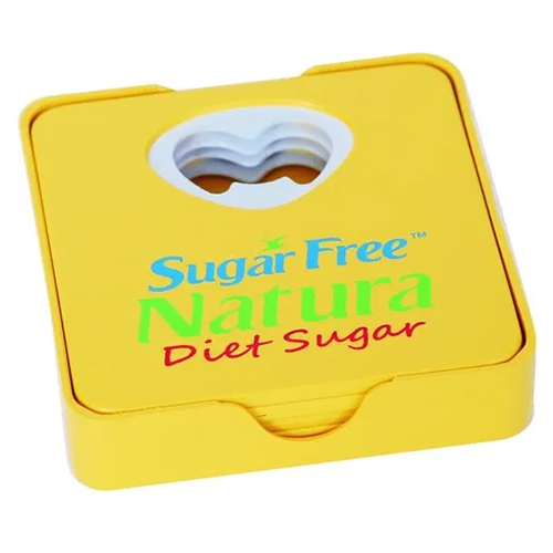 Printed Plastic Coaster Set - Color: Yellow