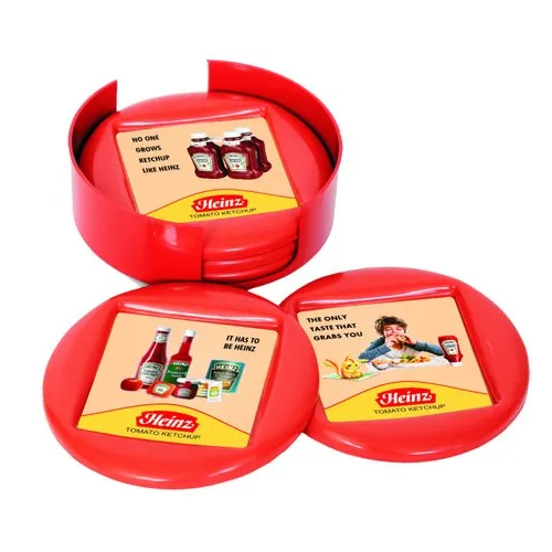 Beautiful Plastic Coaster - Color: Red