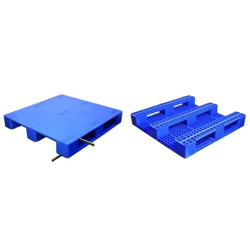 1200X1000X160Mm Steel Road Hdpe Pallet Plain Top - Color: Blue
