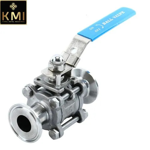 Ss Sanitary Clamped Ball Valves 3 Piece - Color: Silver