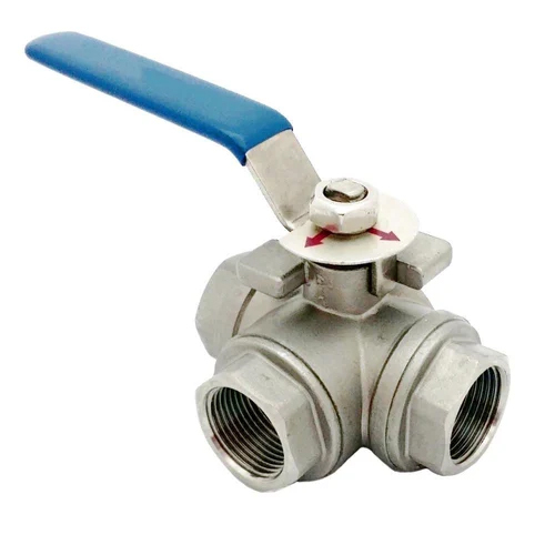 3 Way Ball Valve - Color: Silver