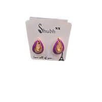 Ladies Earring Top - Color: Purple & Golden