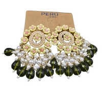 Peru Chalcedony Earrings - Color: Green
