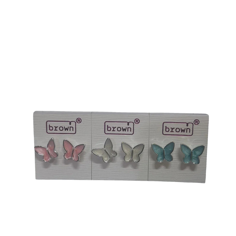 Butterfly Hoop Earrings - Color: Multicolor