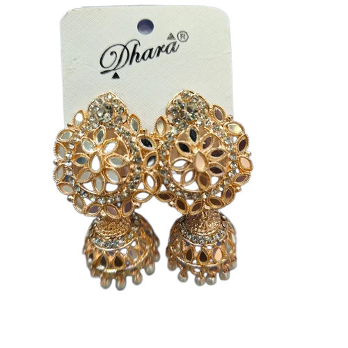 Ladies Jhumka Earrings - Color: Golden