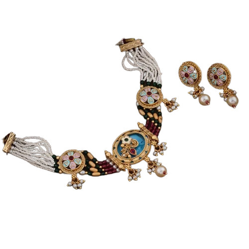 Trendy Choker With Earrings Set - Color: Different Available