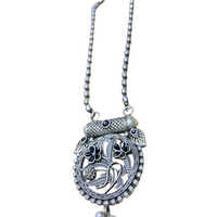 Oxidized Necklace - High-quality Metal, Free Size , Round Shape With Captivating Silver Finish For Elegant Party Occasions