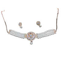 84 White Diamond Chokar Set - Gender: Women