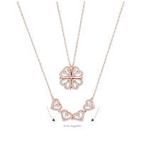 Four Heart Magnetic Necklace - Color: White
