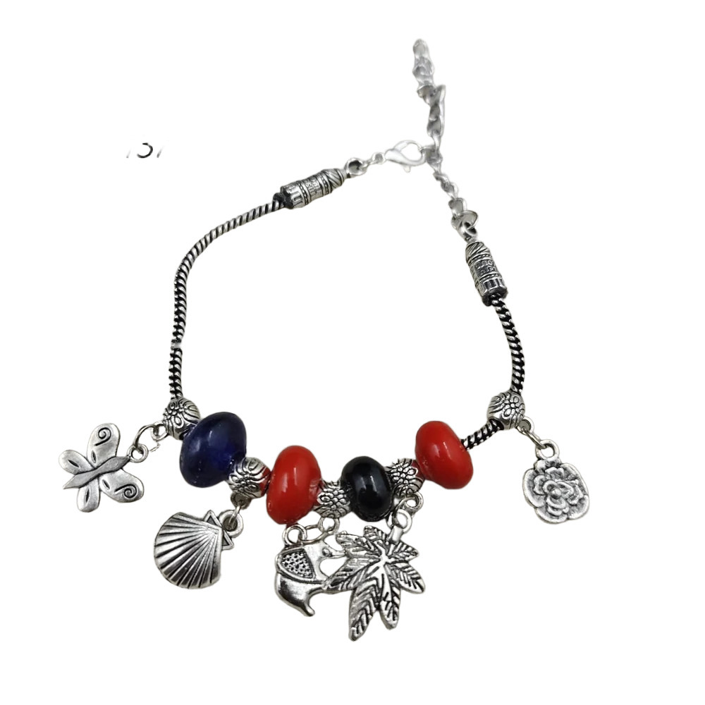 Fashion Leather Bracelet - Color: Silver