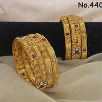Gold Plated Copper Bangle - Color: Golden