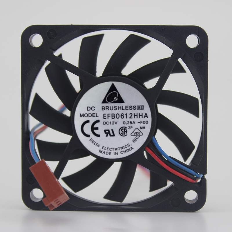 Delta 6cm 6010 12v 0.25a Efb0612hha Double ball Ultra-thin and high air volume Fan