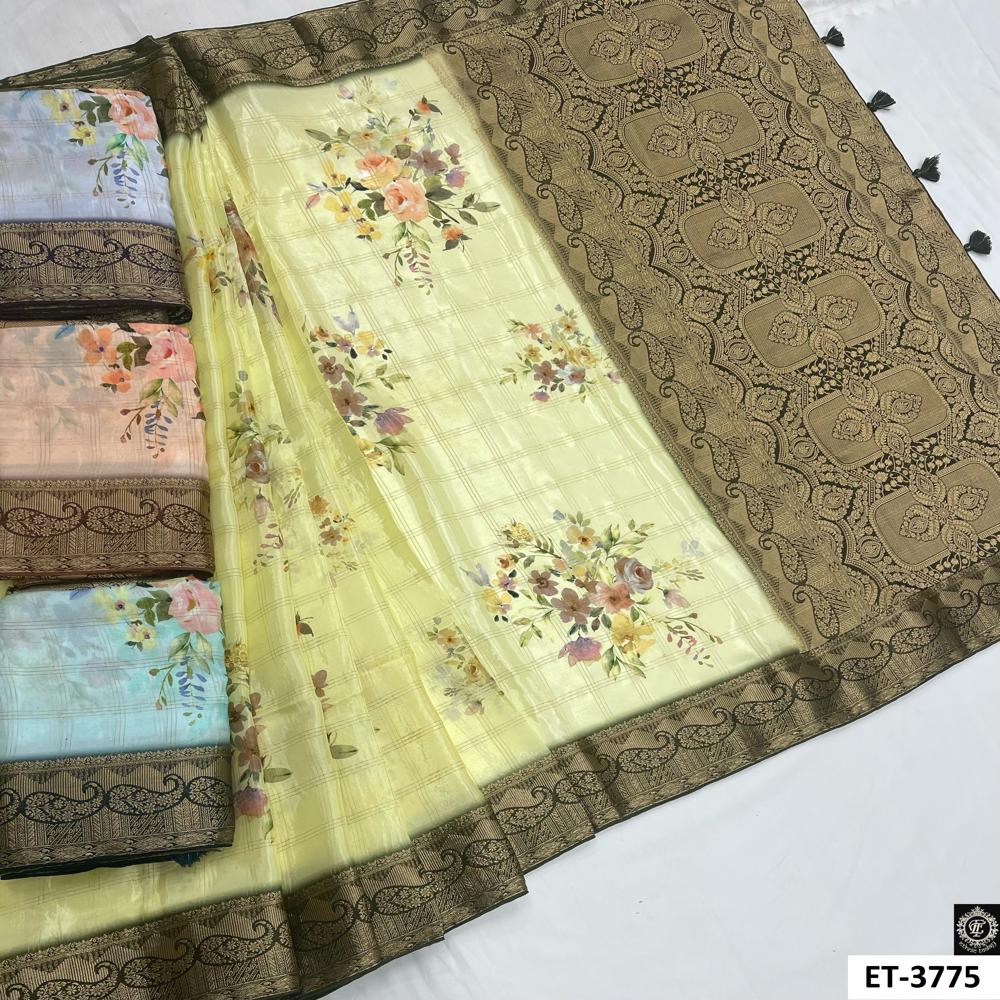 Floral Printed Viscose Saree