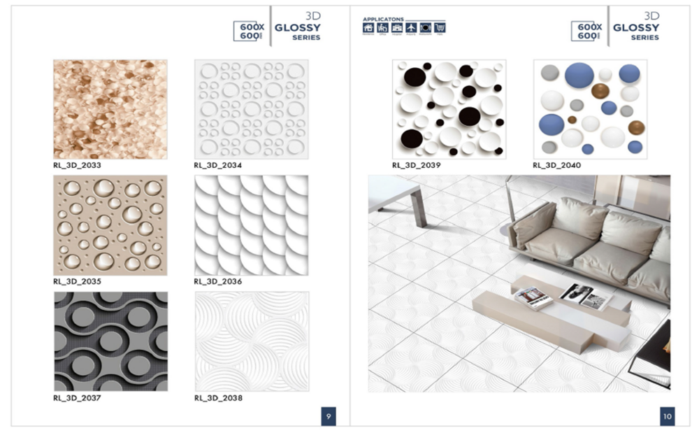Stone effect tiles