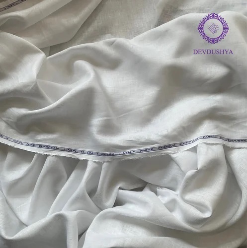 80 Lea Plain White Linen Fabric