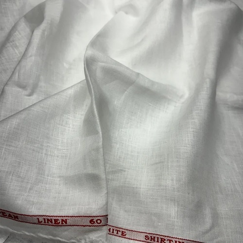 60 Lea Plain White Linen Fabric - Fabric Texture: Smooth