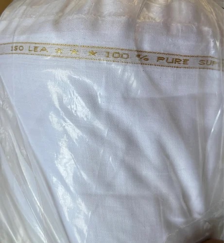 150 Lea Plain White Linen Fabric
