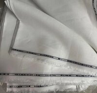 25 Lea White Plain Weave Linen Suiting Fabric - Fabric Texture: Smooth